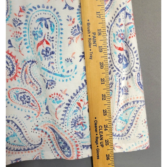Croft & Barrow Paisley Tank Top Womens S White V-Neck Sleeveless Floral Cottage - Picture 7 of 9